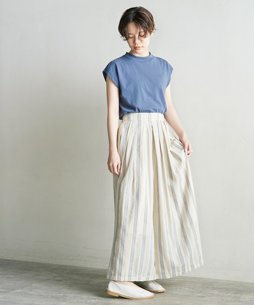 cardo fabrica（カルドファブリカ）の「*ドビーストライプタックキュロットパンツ（その他パンツ・レディース・ブラウン/キナリ・FREE）」の17枚目の写真