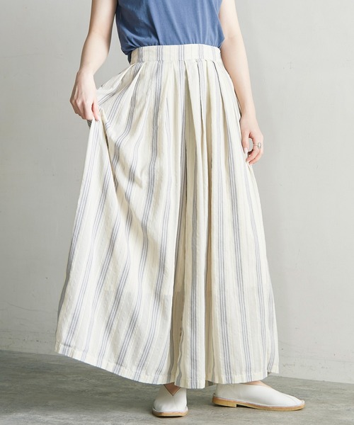 cardo fabrica（カルドファブリカ）の「*ドビーストライプタックキュロットパンツ（その他パンツ・レディース・ブラウン/キナリ・FREE）」の16枚目の写真