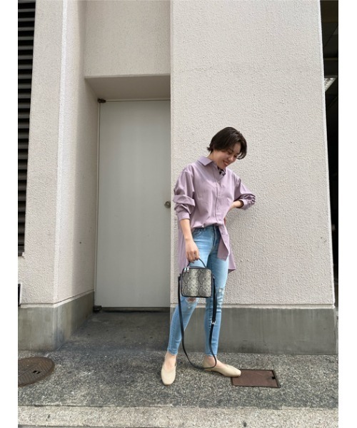 AZUL by moussy（アズールバイマウジー）の「CRASH DENIM SKINNY/クラッシュデニムスキニー（デニムパンツ・レディース・ダークブルー/ライトブルー/ブラック/ホワイト・MEDIUM/XX-SMALL/LARGE/X-SMALL/SMALL/X-LARGE）」の10枚目の写真