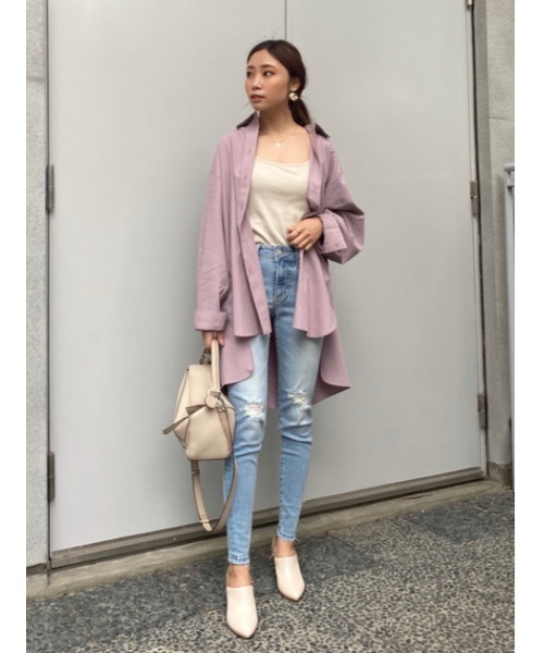 AZUL by moussy（アズールバイマウジー）の「CRASH DENIM SKINNY/クラッシュデニムスキニー（デニムパンツ・レディース・ダークブルー/ライトブルー/ブラック/ホワイト・MEDIUM/XX-SMALL/LARGE/X-SMALL/SMALL/X-LARGE）」の12枚目の写真