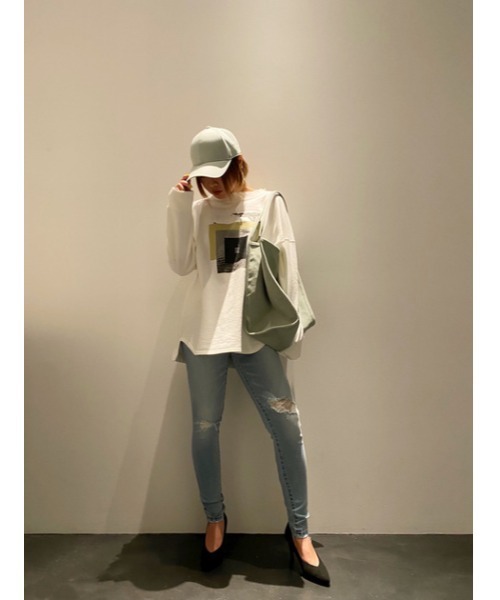 AZUL by moussy（アズールバイマウジー）の「CRASH DENIM SKINNY/クラッシュデニムスキニー（デニムパンツ・レディース・ダークブルー/ライトブルー/ブラック/ホワイト・MEDIUM/XX-SMALL/LARGE/X-SMALL/SMALL/X-LARGE）」の13枚目の写真