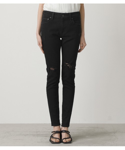 AZUL by moussy（アズールバイマウジー）の「CRASH DENIM SKINNY/クラッシュデニムスキニー（デニムパンツ・レディース・ダークブルー/ライトブルー/ブラック/ホワイト・MEDIUM/XX-SMALL/LARGE/X-SMALL/SMALL/X-LARGE）」の17枚目の写真