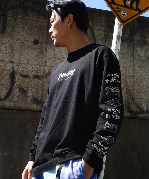 THRASHER(スラッシャー)の「別注 THRASHER/スラッシャー MAG LOGO OF SLEEVE L/S TEE 長袖Tシャツ(Tシャツ/カットソー・メンズ・ホワイト/ブラック/ブラウン・M/L/XL)」の8枚目の写真