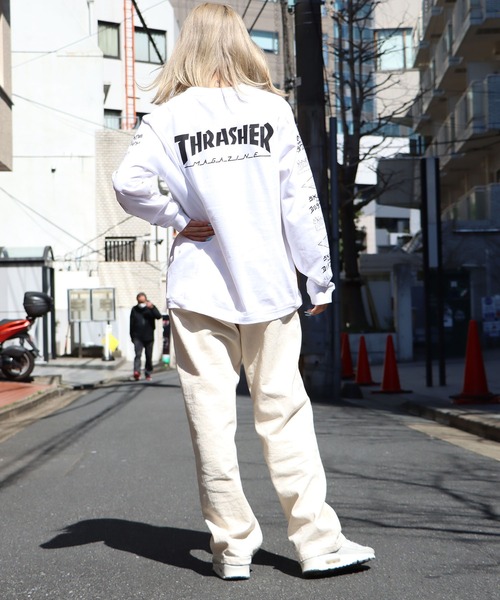THRASHER(スラッシャー)の「別注 THRASHER/スラッシャー MAG LOGO OF SLEEVE L/S TEE 長袖Tシャツ(Tシャツ/カットソー・メンズ・ホワイト/ブラック/ブラウン・M/L/XL)」の11枚目の写真