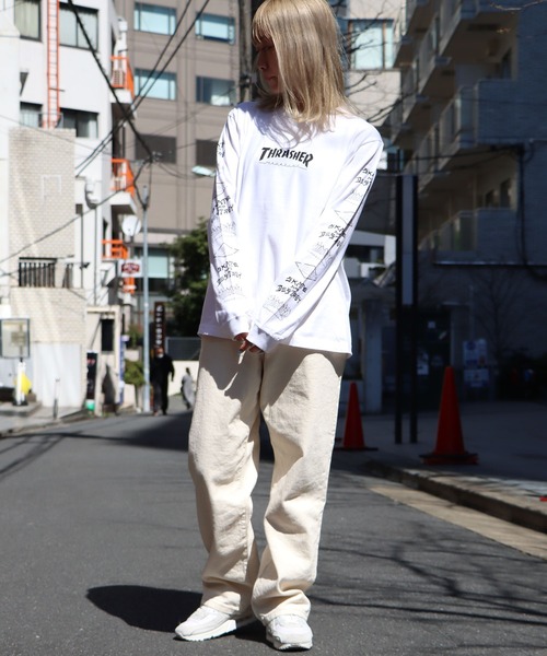 THRASHER(スラッシャー)の「別注 THRASHER/スラッシャー MAG LOGO OF SLEEVE L/S TEE 長袖Tシャツ(Tシャツ/カットソー・メンズ・ホワイト/ブラック/ブラウン・M/L/XL)」の10枚目の写真