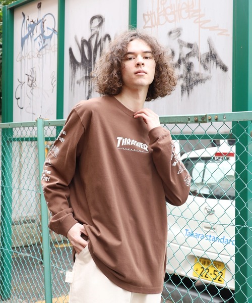 THRASHER(スラッシャー)の「別注 THRASHER/スラッシャー MAG LOGO OF SLEEVE L/S TEE 長袖Tシャツ(Tシャツ/カットソー・メンズ・ホワイト/ブラック/ブラウン・M/L/XL)」の18枚目の写真