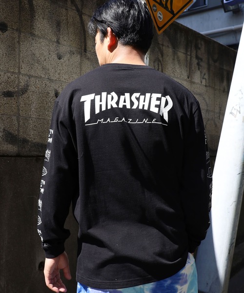 THRASHER(スラッシャー)の「別注 THRASHER/スラッシャー MAG LOGO OF SLEEVE L/S TEE 長袖Tシャツ(Tシャツ/カットソー・メンズ・ホワイト/ブラック/ブラウン・M/L/XL)」の17枚目の写真