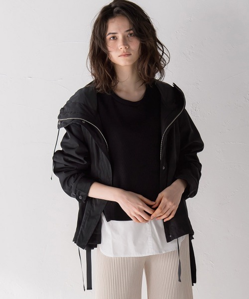 socolla（ソコラ）の「【socolla】ダブルフェイスフレアマウンテンパーカー（その他アウター・レディース・ブラック/ベージュ/ブルー・S/M）」の2枚目の写真