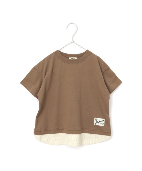 MAKE YOUR DAY（メイクユアデイ）の「レイヤード風ワンマイルセットアップ■80～140cm（ルームウェア/パジャマ・キッズ・ミント/モカ・110/120/130/140/90/100/80）」の6枚目の写真