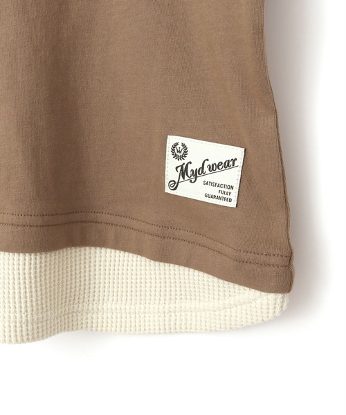 MAKE YOUR DAY（メイクユアデイ）の「レイヤード風ワンマイルセットアップ■80～140cm（ルームウェア/パジャマ・キッズ・ミント/モカ・110/120/130/140/90/100/80）」の10枚目の写真