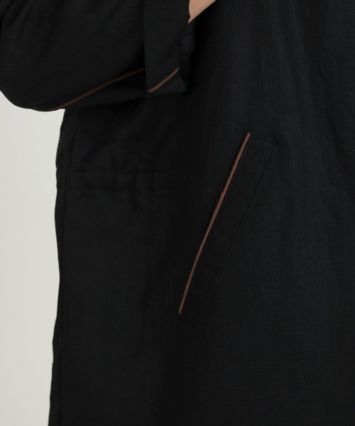 Bou Jeloud（ブージュルード）の「フレンチリネン◆パイピングジャケット（その他アウター・レディース・ブラック/ナチュラル・38）」の14枚目の写真