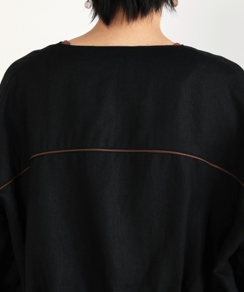 Bou Jeloud（ブージュルード）の「フレンチリネン◆パイピングジャケット（その他アウター・レディース・ブラック/ナチュラル・38）」の20枚目の写真