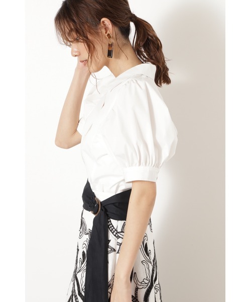 「JILL by JILL STUART」 半袖ブラウス FREE ホワイト レディース JILL by STUART 「JILL STUART」 半袖ブラウス FREE ホワイト