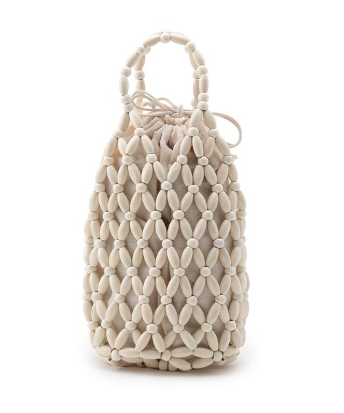 AG by aquagirl（エージーバイアクアガール）の「◆ウッドビーズバッグ（トートバッグ・レディース・ブラウン系/オフホワイト・00）」の13枚目の写真