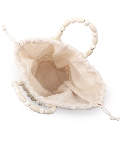 AG by aquagirl（エージーバイアクアガール）の「◆ウッドビーズバッグ（トートバッグ・レディース・ブラウン系/オフホワイト・00）」の7枚目の写真