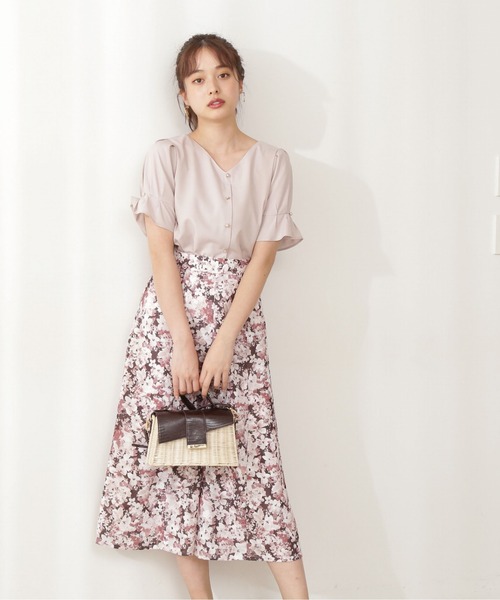 PROPORTION BODY DRESSING（プロポーションボディドレッシング）の「フレアカフスリーブ２ｗａｙブラウス / 1211110501（シャツ/ブラウス・レディース・グレー/ホワイト系その他/ダークベージュ・SMALL/MEDIUM）」の6枚目の写真