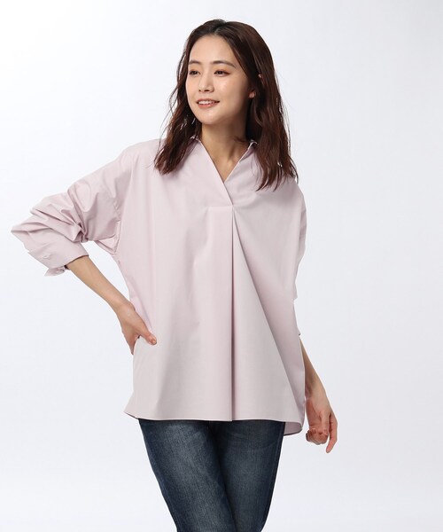 美品 アンタイトル 接触冷感 エステネージュブロードスキッパーシャツ 洗える 美品 アンタイトル 接触冷感 エステネージュブロードスキッパー