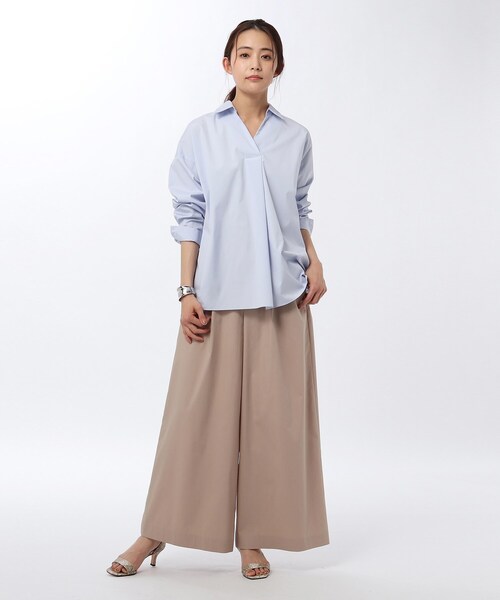 美品 アンタイトル 接触冷感 エステネージュブロードスキッパーシャツ 洗える 美品 アンタイトル 接触冷感 エステネージュブロードスキッパー