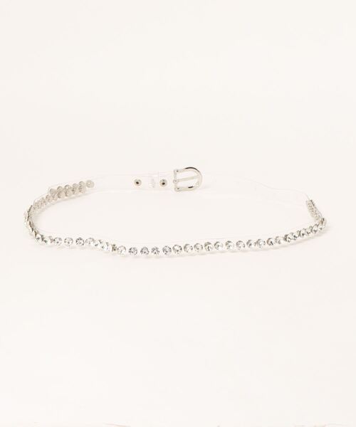 SPINNS（スピンズ）の「ラインストーン付クリアベルト（ベルト・レディース・クリア・ONESIZE）」の2枚目の写真