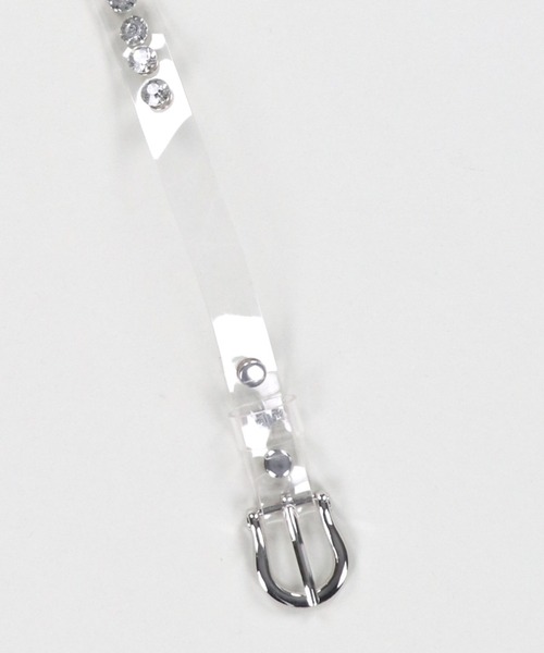 SPINNS（スピンズ）の「ラインストーン付クリアベルト（ベルト・レディース・クリア・ONESIZE）」の5枚目の写真