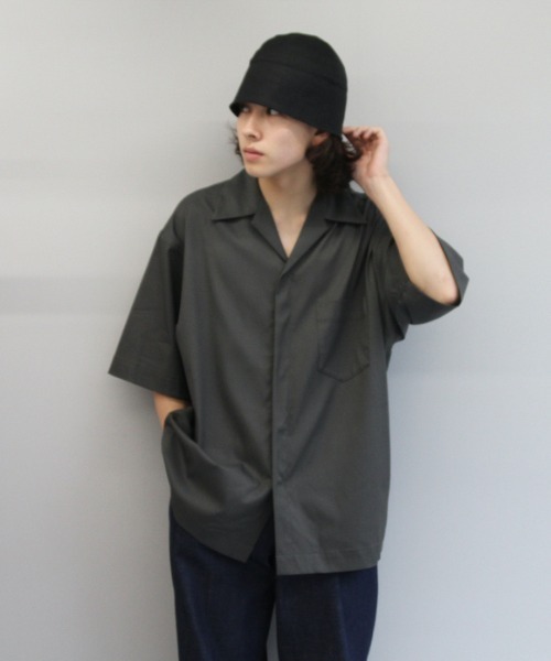 order（オーダー）の「order loose half sleeve shirt（シャツ/ブラウス・メンズ・ブラック/ダークグレー/サックスブルー/ベージュ・FREE）」の3枚目の写真