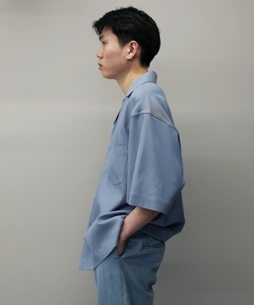 order（オーダー）の「order loose half sleeve shirt（シャツ/ブラウス・メンズ・ブラック/ダークグレー/サックスブルー/ベージュ・FREE）」の8枚目の写真