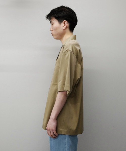 order（オーダー）の「order loose half sleeve shirt（シャツ/ブラウス・メンズ・ブラック/ダークグレー/サックスブルー/ベージュ・FREE）」の6枚目の写真