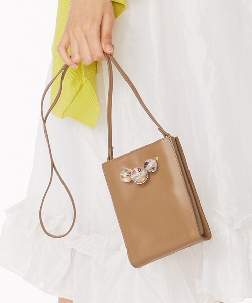 ANEVER（アンエバー）の「【VIOLA】 レザー スマホショルダー ミニバッグ（ショルダーバッグ・レディース・ブラック系/ブラウン系/ブルー系/ピンク系・F）」の3枚目の写真