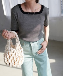 DISCOAT | 【前後2WAY】ボーダーリンガーTシャツ(Tシャツ/カットソー)