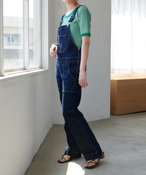 tシャツ 2wayコードネックリブT レディース DISCOAT（ディスコート）の「【前後2WAY】ボーダーリンガーT