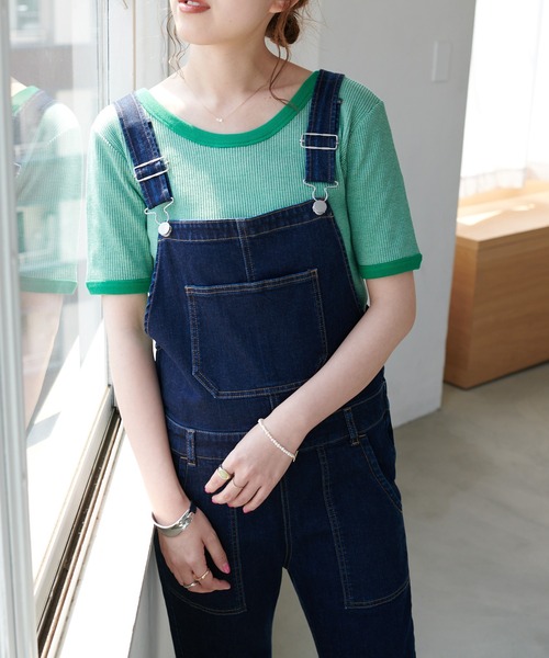 DISCOAT（ディスコート）の「【前後2WAY】ボーダーリンガーTシャツ（Tシャツ/カットソー・レディース・ブラック/ブラウン/グリーン/ピンク・FREE）」の22枚目の写真