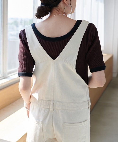 DISCOAT（ディスコート）の「【前後2WAY】ボーダーリンガーTシャツ（Tシャツ/カットソー・レディース・ブラック/ブラウン/グリーン/ピンク・FREE）」の15枚目の写真