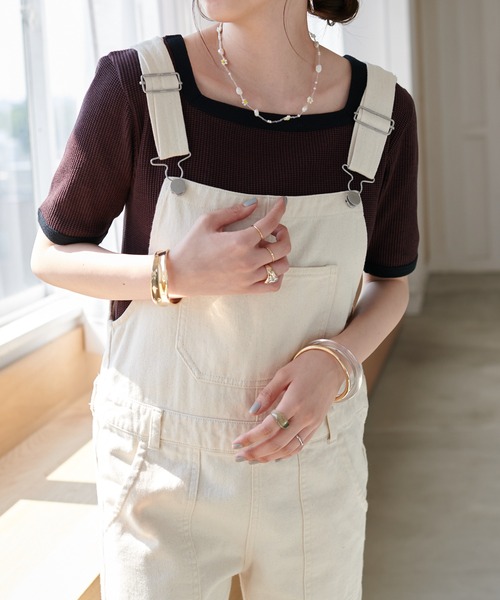 DISCOAT（ディスコート）の「【前後2WAY】ボーダーリンガーTシャツ（Tシャツ/カットソー・レディース・ブラック/ブラウン/グリーン/ピンク・FREE）」の14枚目の写真