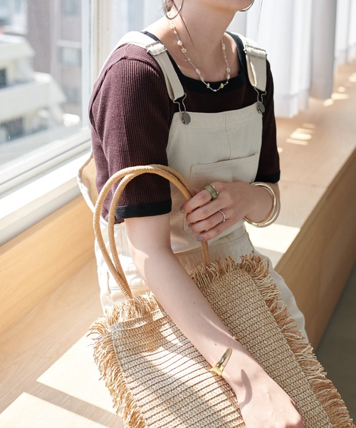 DISCOAT（ディスコート）の「【前後2WAY】ボーダーリンガーTシャツ（Tシャツ/カットソー・レディース・ブラック/ブラウン/グリーン/ピンク・FREE）」の18枚目の写真