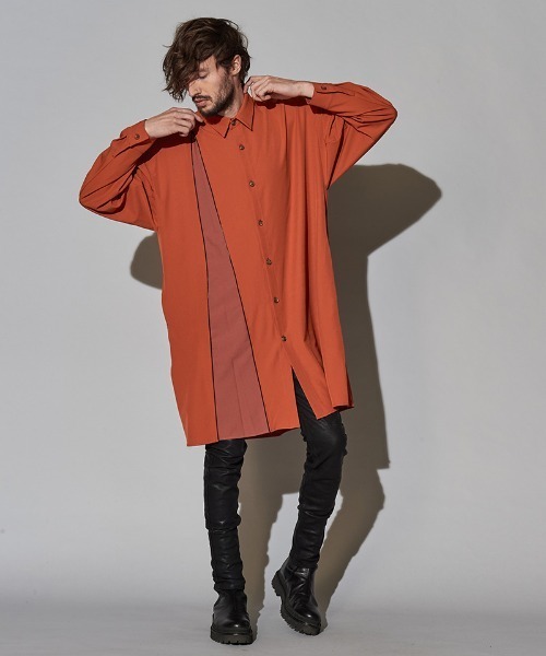 ms4725-アシンメトリーZIP-ロングSH シャツ（シャツ