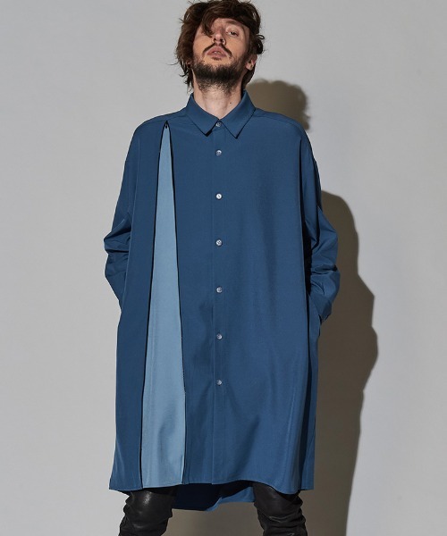 NO ID.（ノーアイディ）の「ms4725-アシンメトリーＺＩＰ-ロングＳＨ シャツ（シャツ/ブラウス・メンズ・ブラック/オレンジ/ブルーグレー/カーキ・ONE SIZE）」の16枚目の写真