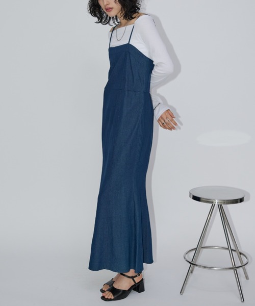 Aunt Marie's(アントマリーズ)の「【ロングセラー!】マーメイドラインロングキャミワンピース(ワンピース・レディース・ブラック/ネイビー/ブラウン/ブラック系1/ブラウン系1/ネイビー系1/ベージュ/アイボリー/チャコールグレー・FREE/MT)」の13枚目の写真