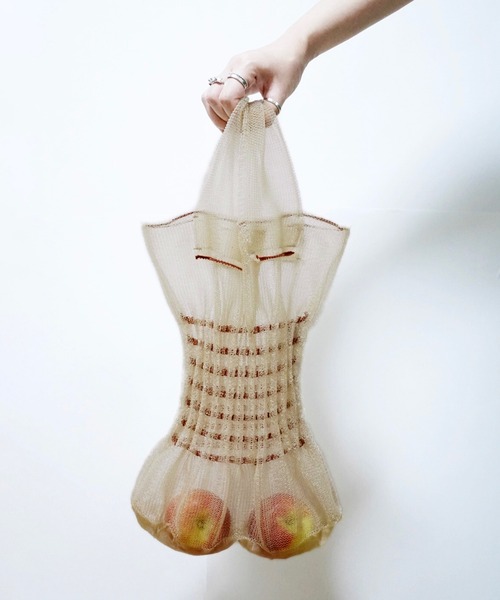 malamute(マラミュート)の「【malamute】sherbet bag(トートバッグ・レディース・ブラック/ベージュ/ライトグリーン・FREE)」の3枚目の写真