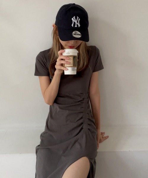 Opinion korean town（オピニオン コリアン タウン）の「Ｔシャツマキシワンピース（ワンピース・レディース・ブラック/チャコールグレー・FREE）」の22枚目の写真