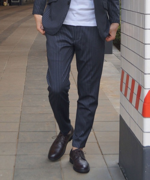 HIDEAWAYS NICOLE（ハイダウェイニコル）の「DELEGANTポンチパンツ（スラックス・メンズ・チャコールグレー/ネイビー/ブラック系その他/ネイビー系・SMALL/MEDIUM/X-LARGE/LARGE）」の4枚目の写真