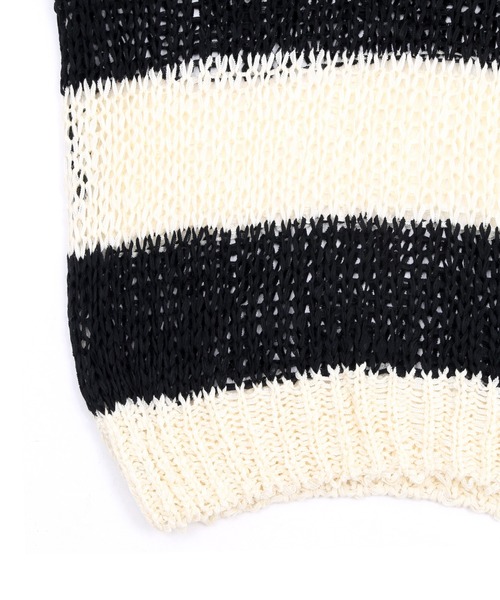 Figments（フィグメンツ）の「ザックリボーダーニット（ニット/セーター・レディース・ブラック・FREE）」の5枚目の写真
