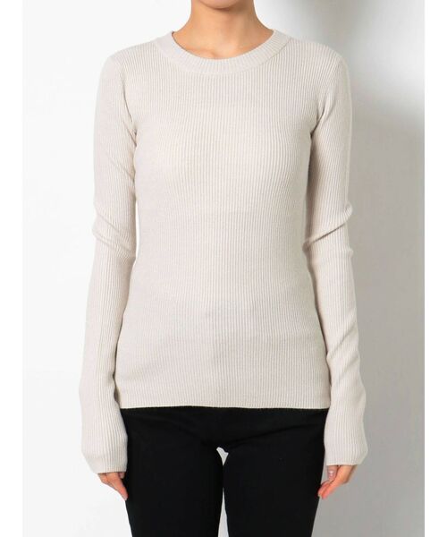 LAGUNAMOON（ラグナムーン）の「ベーシックリブクルーネックプルオーバー（ニット/セーター・レディース・アイボリー/モカ/マスタード/ブラック・FREE）」の6枚目の写真