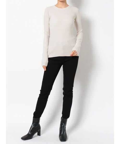 LAGUNAMOON（ラグナムーン）の「ベーシックリブクルーネックプルオーバー（ニット/セーター・レディース・アイボリー/モカ/マスタード/ブラック・FREE）」の13枚目の写真