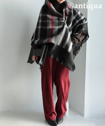2wayチェック柄ポンチョ
