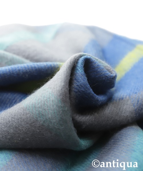 antiqua（アンティカ）の「2wayチェック柄ポンチョ（ストール/ショール・レディース・ブラック/グレー・FREE）」の15枚目の写真