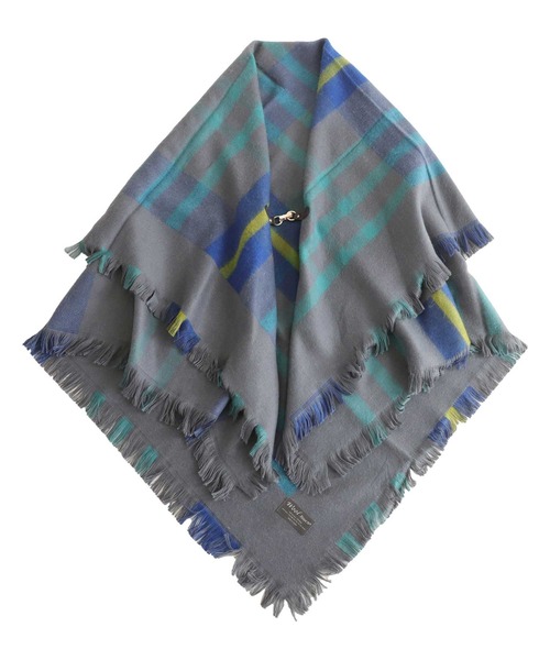 antiqua（アンティカ）の「2wayチェック柄ポンチョ（ストール/ショール・レディース・ブラック/グレー・FREE）」の14枚目の写真