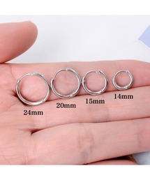 Chikashitsu +（チカシツプラス）の「【Chikashitsu +】simple pierce / 【チカシツプラス】シンプルリングピアス（ピアス（片耳用））」