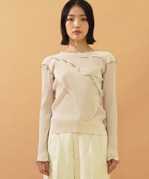 kotohayokozawa（コトハヨコザワ）の「【kotohayokozawa(コトハヨコザワ)】ロングスリーブトップス TD21A-P05（Tシャツ/カットソー・レディース・ブラック/ネイビー/グレー/グリーン/アイボリー・FREE）」の14枚目の写真