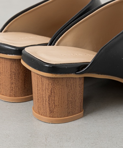 prose verse（プロズヴェール）の「ウッドヒールステッチ入りミュール（パンプス・レディース・ブラック/ベージュ/アイボリー・SMALL/MEDIUM/LARGE/X-LARGE/XX-LARGE/X-SMALL）」の8枚目の写真