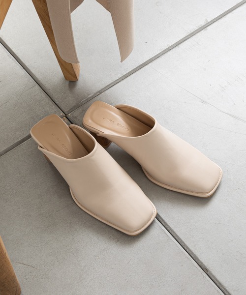 prose verse（プロズヴェール）の「ウッドヒールステッチ入りミュール（パンプス・レディース・ブラック/ベージュ/アイボリー・SMALL/MEDIUM/LARGE/X-LARGE/XX-LARGE/X-SMALL）」の12枚目の写真